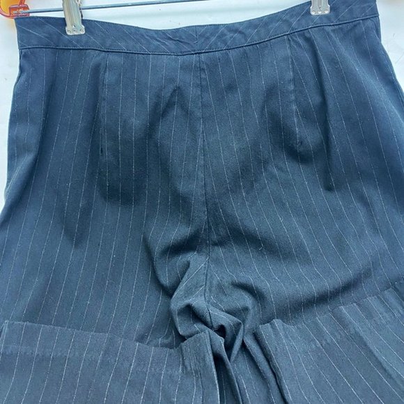 Gap Womens Dress Pants Black Pinstripe Stretch Mid Rise Straight Leg Zip Fly 10 - Picture 4 of 8
